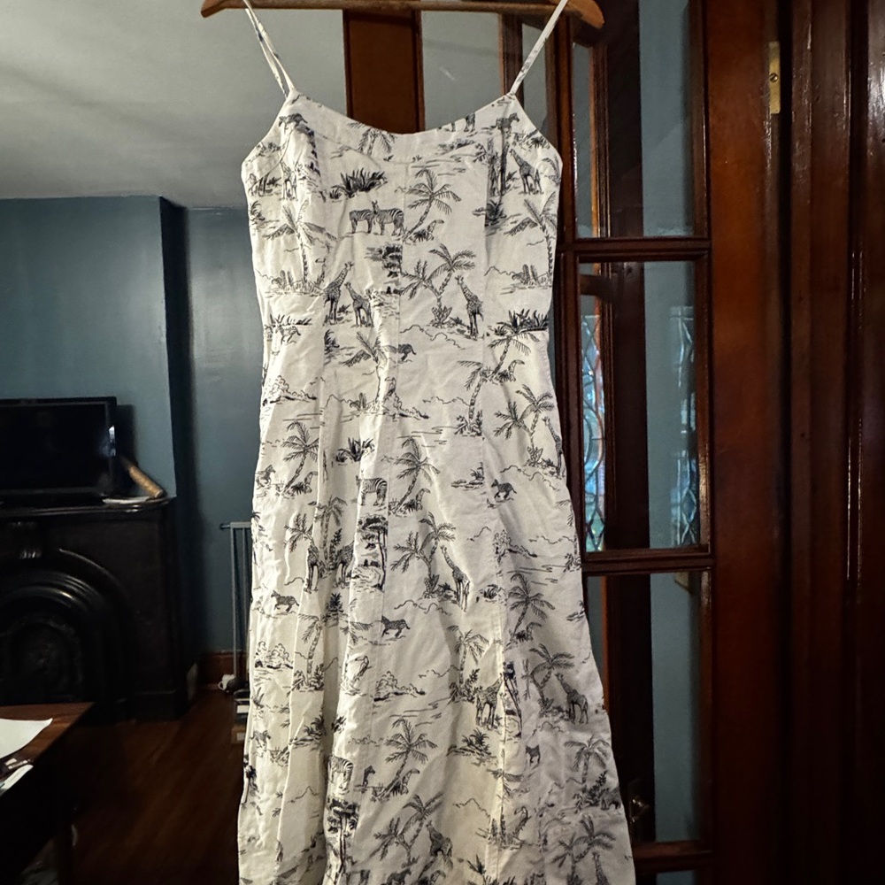 Banana Republic White and Black Safari Dress